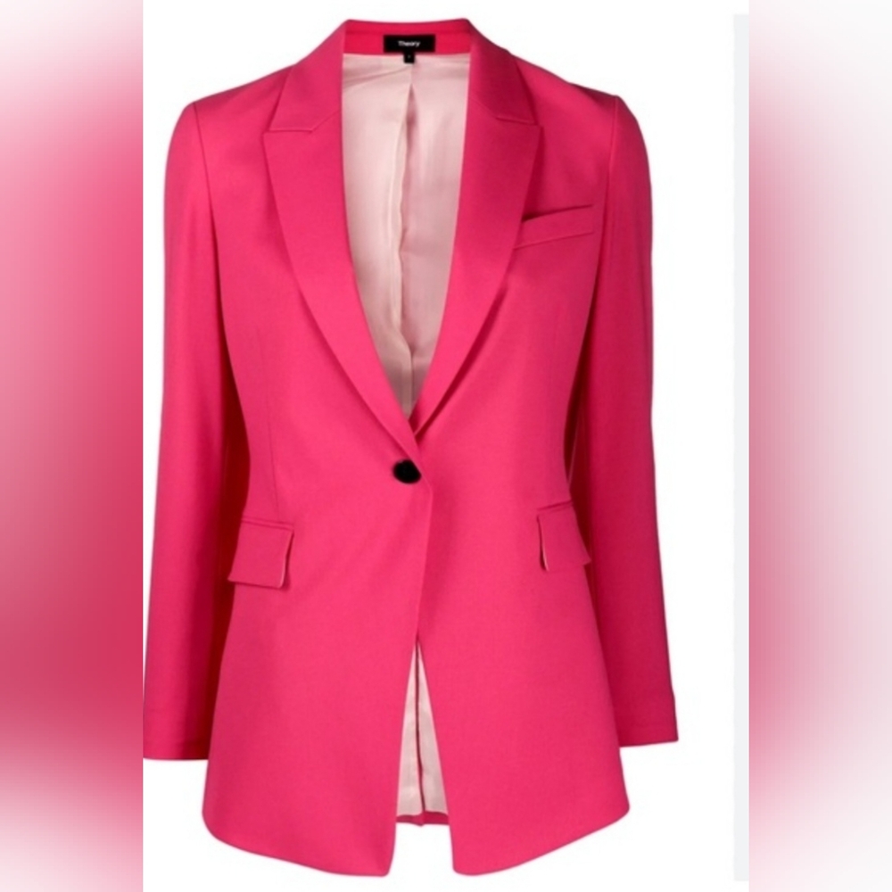 Theory Women's Pink Watermelon  Blazer Nwot Size 2 Etiennette B Wool Fuscia